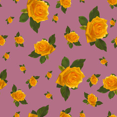 seamless pattern yellow rose