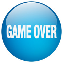 game over blue round gel isolated push button