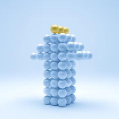 Arrow up. Business concept. Spheres forming an arrow. Vector illustration.