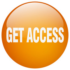 get access orange round gel isolated push button