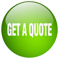 get a quote green round gel isolated push button