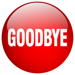 goodbye red round gel isolated push button