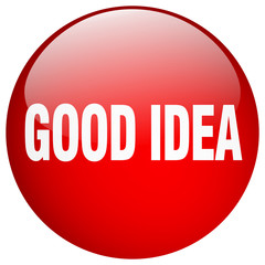 good idea red round gel isolated push button