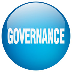governance blue round gel isolated push button