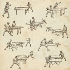 Table tennis - feehand sketching, collection