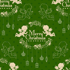 Christmas seamless pattern. Vector Illustration. It can be used for cloth, bags, notebooks, cards, envelopes, pads, blankets, furniture, packing