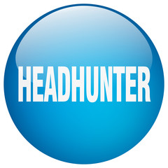 headhunter blue round gel isolated push button