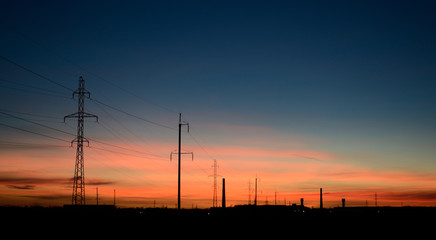 Fototapeta na wymiar industrial sunset