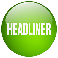 headliner green round gel isolated push button