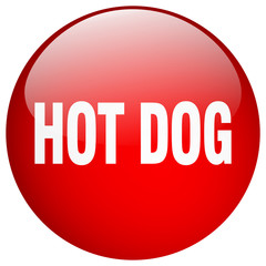hot dog red round gel isolated push button
