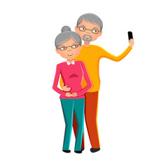 Senior Couple Makes a Selfie