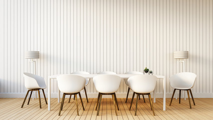 Simple of Working and Dining set Modern / 3D rendering