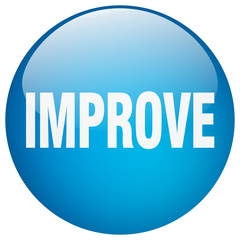 improve blue round gel isolated push button