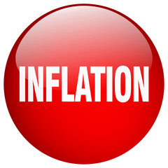 inflation red round gel isolated push button