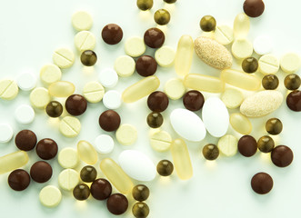 lot of colorful medication and pills