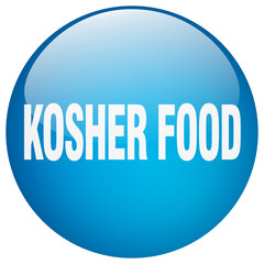 kosher food blue round gel isolated push button