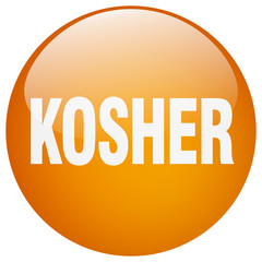kosher orange round gel isolated push button