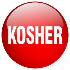 kosher red round gel isolated push button