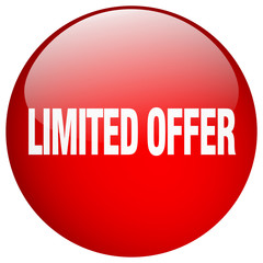 limited offer red round gel isolated push button