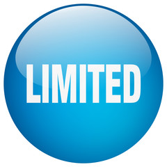 limited blue round gel isolated push button