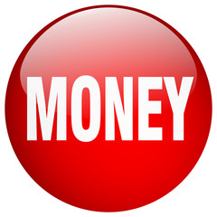 money red round gel isolated push button