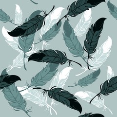 seamless pattern feathers