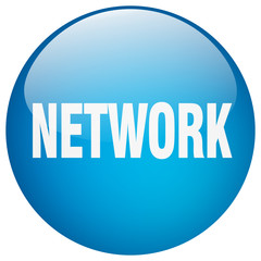 network blue round gel isolated push button