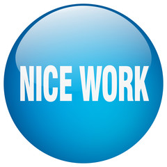 nice work blue round gel isolated push button