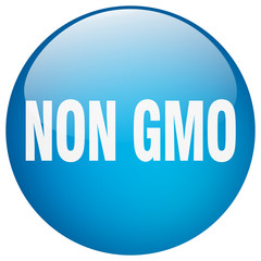 non gmo blue round gel isolated push button