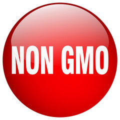 non gmo red round gel isolated push button