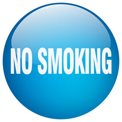 no smoking blue round gel isolated push button