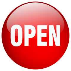 open red round gel isolated push button
