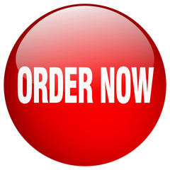 order now red round gel isolated push button