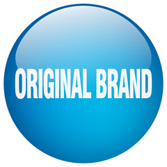 original brand blue round gel isolated push button