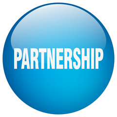 partnership blue round gel isolated push button