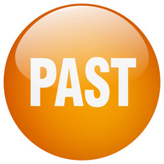 past orange round gel isolated push button