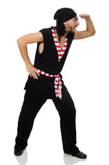 Man pirate isolated on the white background