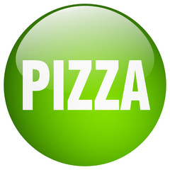 pizza green round gel isolated push button