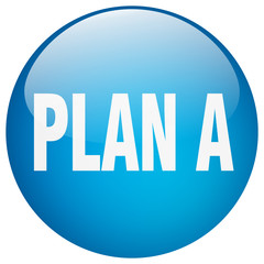 plan a blue round gel isolated push button