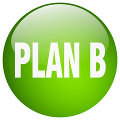 plan b green round gel isolated push button