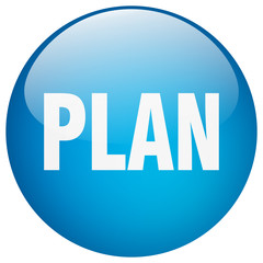 plan blue round gel isolated push button