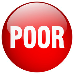 poor red round gel isolated push button