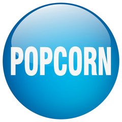 popcorn blue round gel isolated push button