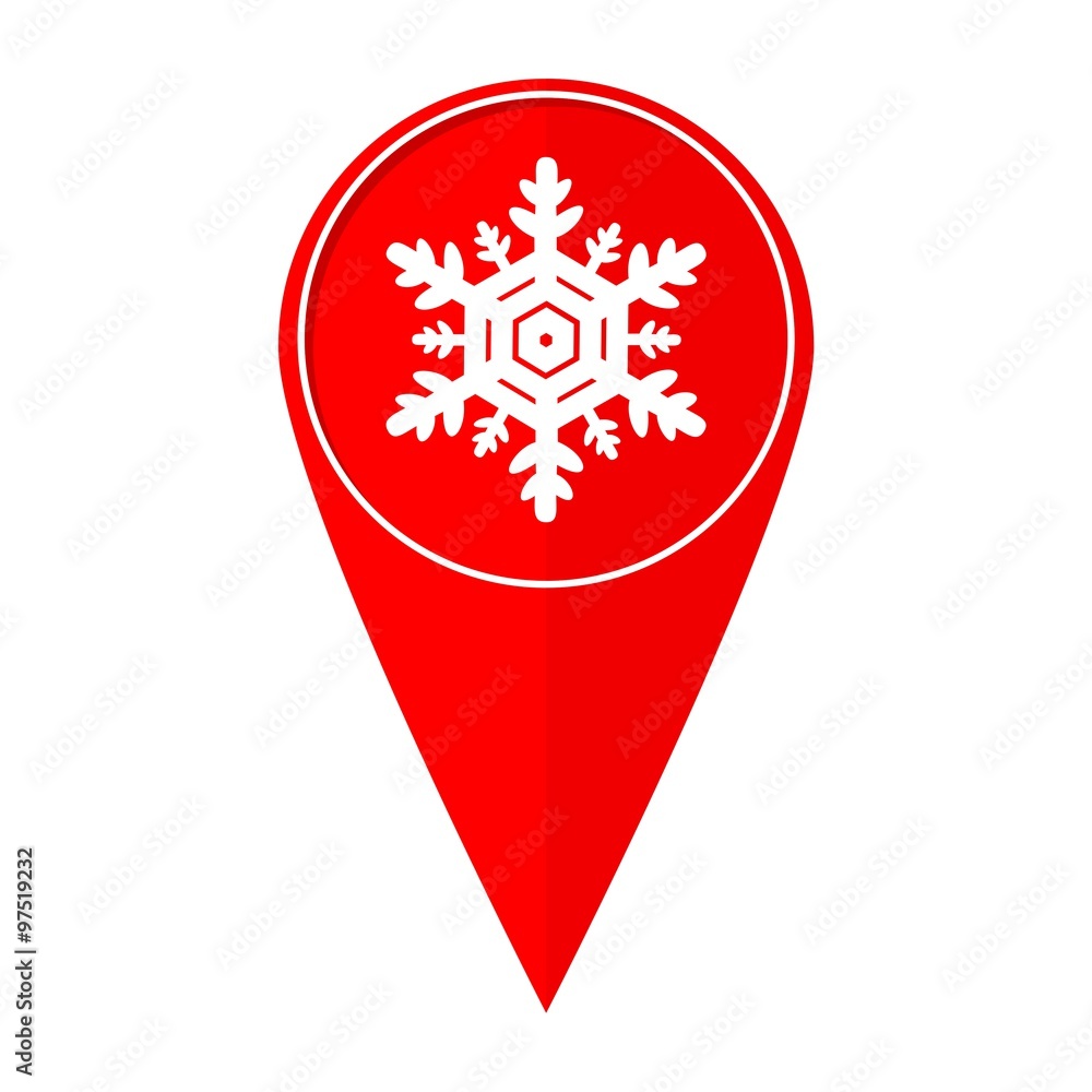 Poster Map pointer snowflake
