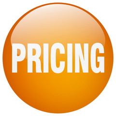 pricing orange round gel isolated push button