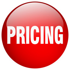 pricing red round gel isolated push button