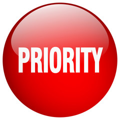 priority red round gel isolated push button