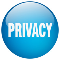 privacy blue round gel isolated push button