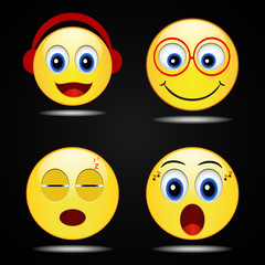 Set smile happy yellow smile  icon, vector,