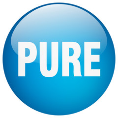 pure blue round gel isolated push button